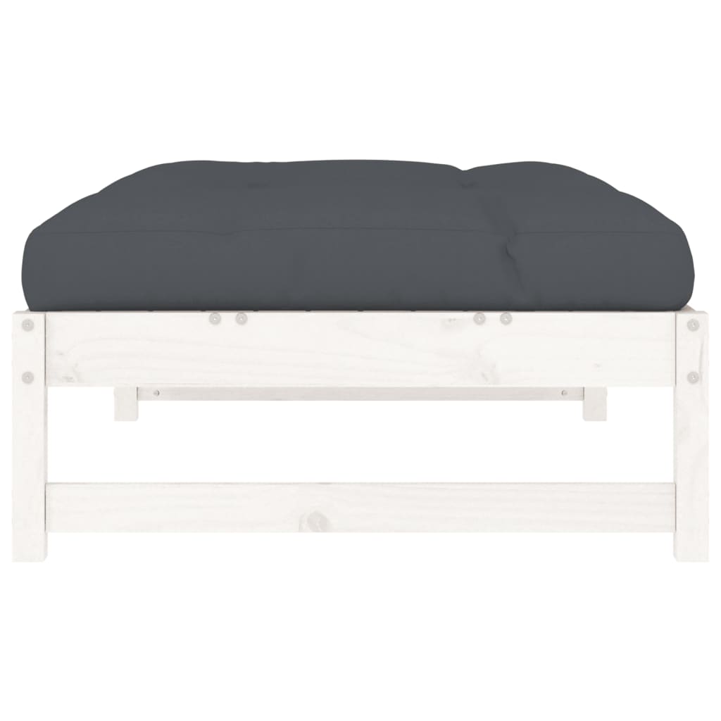 vidaXL Garden Footstool | White, Anthracite