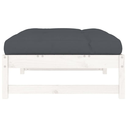 vidaXL Garden Footstool | White, Anthracite