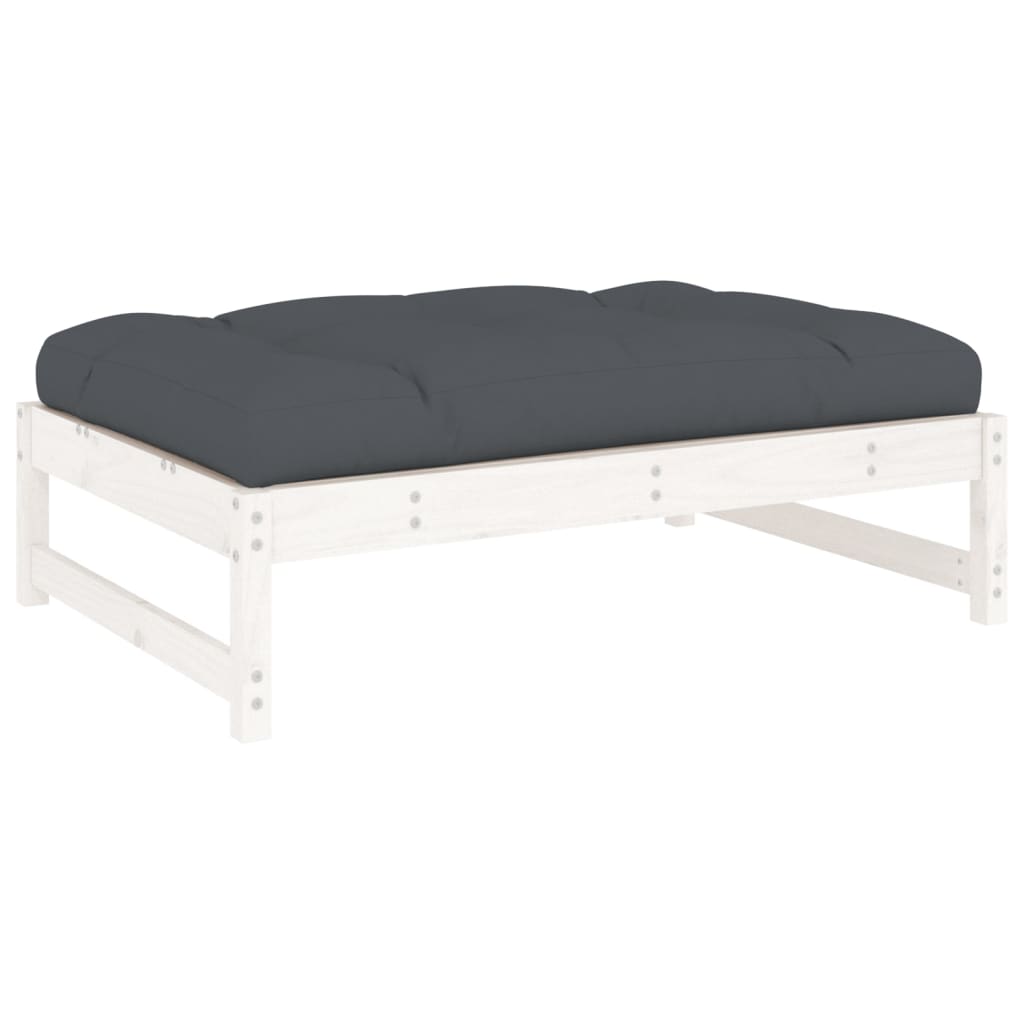 vidaXL Garden Footstool | White, Anthracite