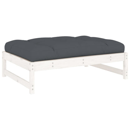 vidaXL Garden Footstool | White, Anthracite