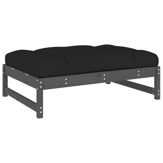 vidaXL Garden Footstool | Grey | Solid pine wood | Large | Modular