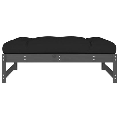 vidaXL Garden Footstool | Grey | Solid pine wood | Large | Modular