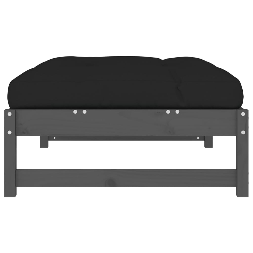 vidaXL Garden Footstool | Grey | Solid pine wood | Large | Modular