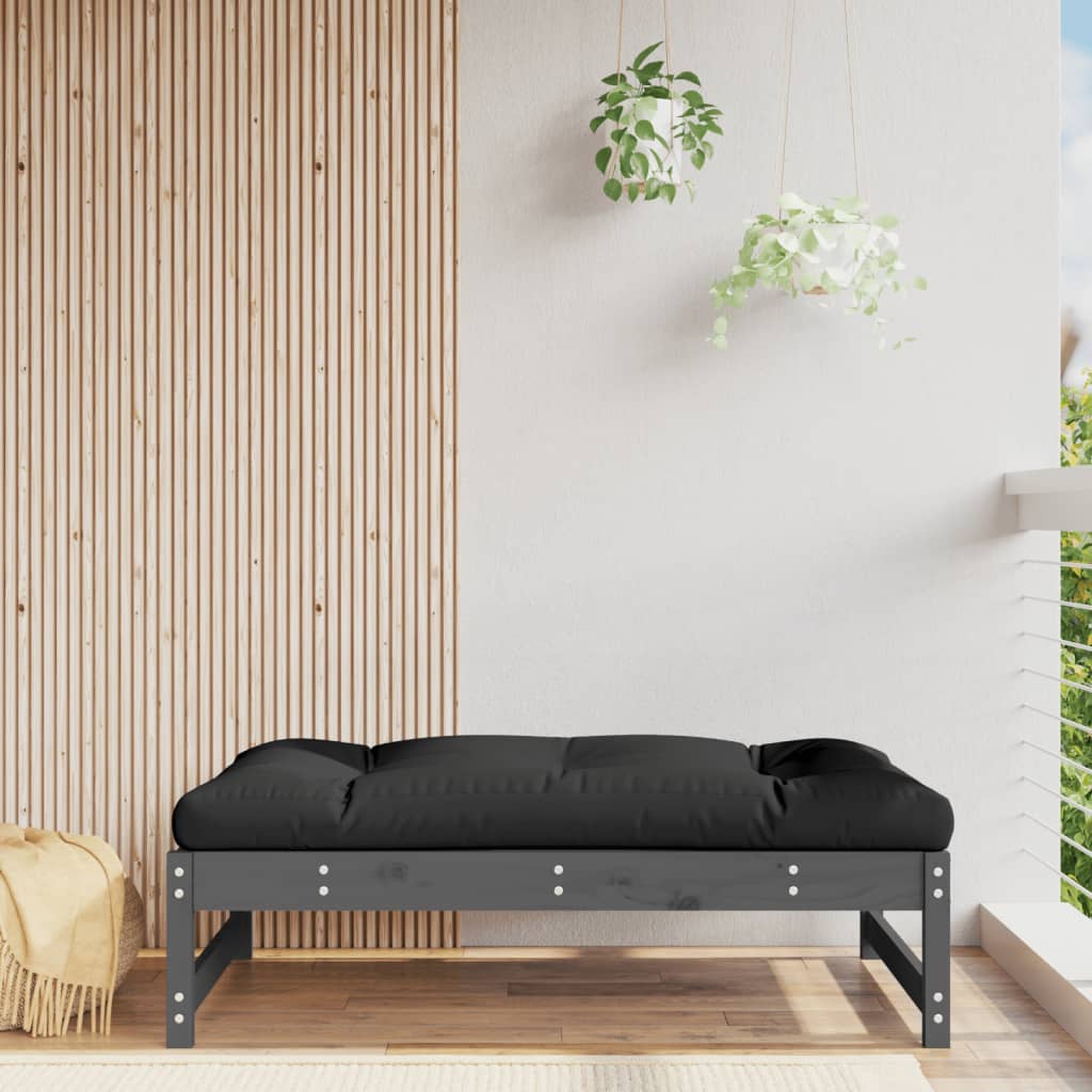 vidaXL Garden Footstool | Grey | Solid pine wood | Large | Modular