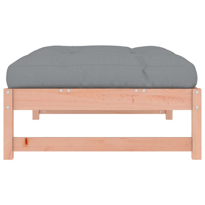 vidaXL Garden Footstool | Grey and Wood | Solid Douglas wood, Oxford fabric
