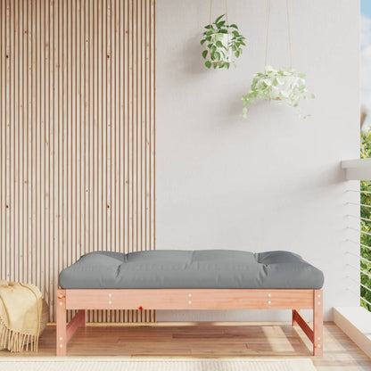 vidaXL Garden Footstool | Grey and Wood | Solid Douglas wood, Oxford fabric