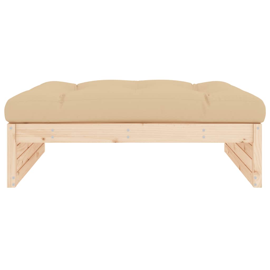 vidaXL Garden Footstool | Beige | Solid pine wood | Large | Modular