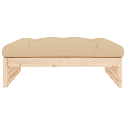 vidaXL Garden Footstool | Beige | Solid pine wood | Large | Modular