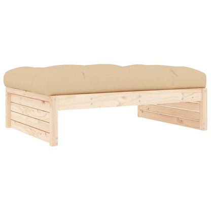 vidaXL Garden Footstool | Beige | Solid pine wood | Large | Modular