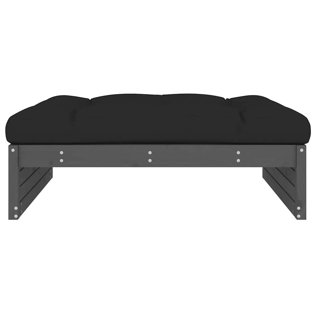 vidaXL Garden Footstool | Grey, Black