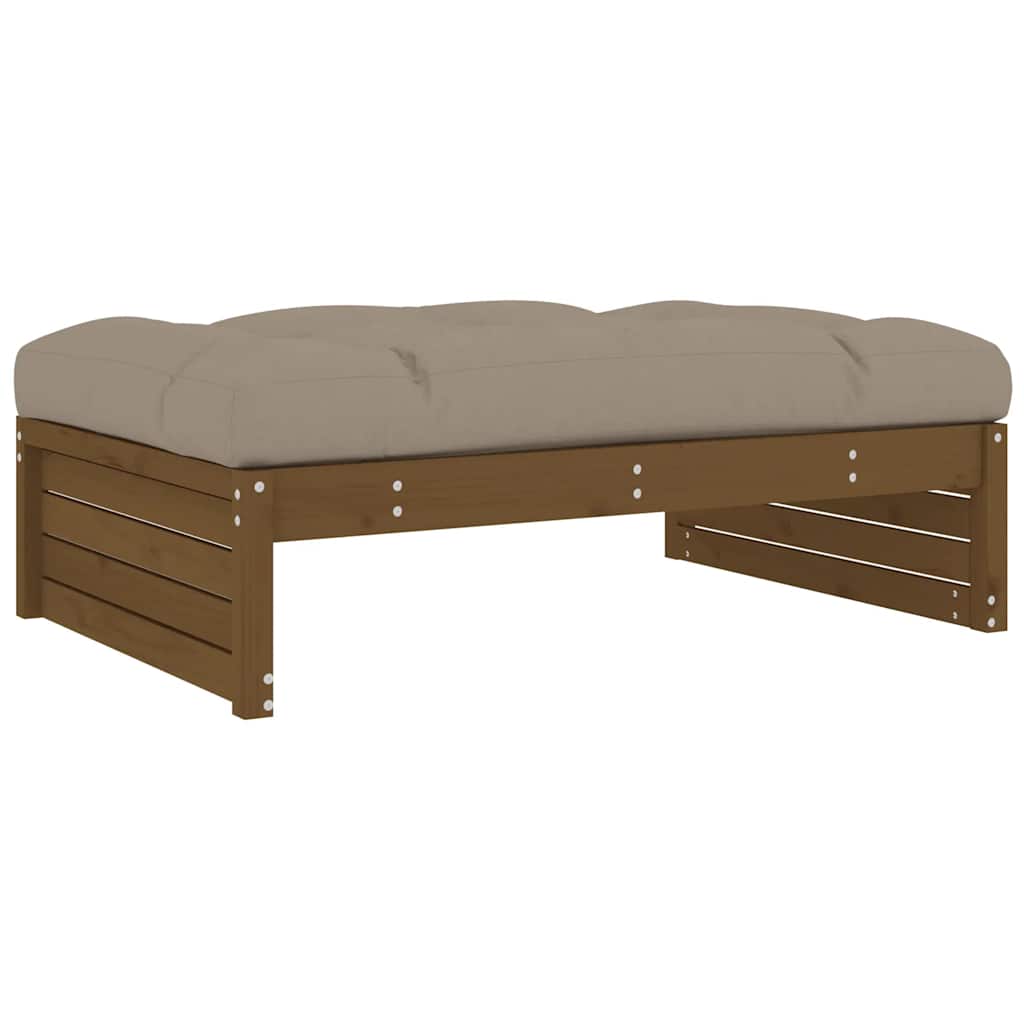 vidaXL Garden Footstool | Honey brown | Solid pine wood | 120 x 84 x 30 cm