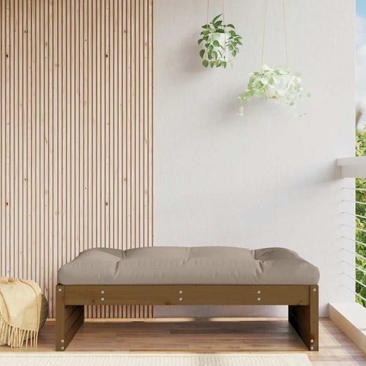 vidaXL Garden Footstool | Honey brown | Solid pine wood | 120 x 84 x 30 cm
