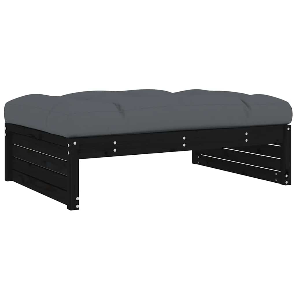 vidaXL Garden Footstool | Black, Anthracite | Solid pine wood | 120x80 cm