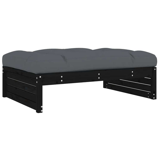 vidaXL Garden Footstool | Black, Anthracite | Solid pine wood | 120x80 cm