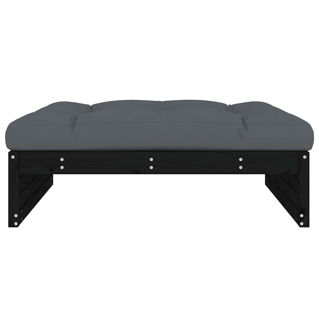 vidaXL Garden Footstool | Black, Anthracite | Solid pine wood | 120x80 cm