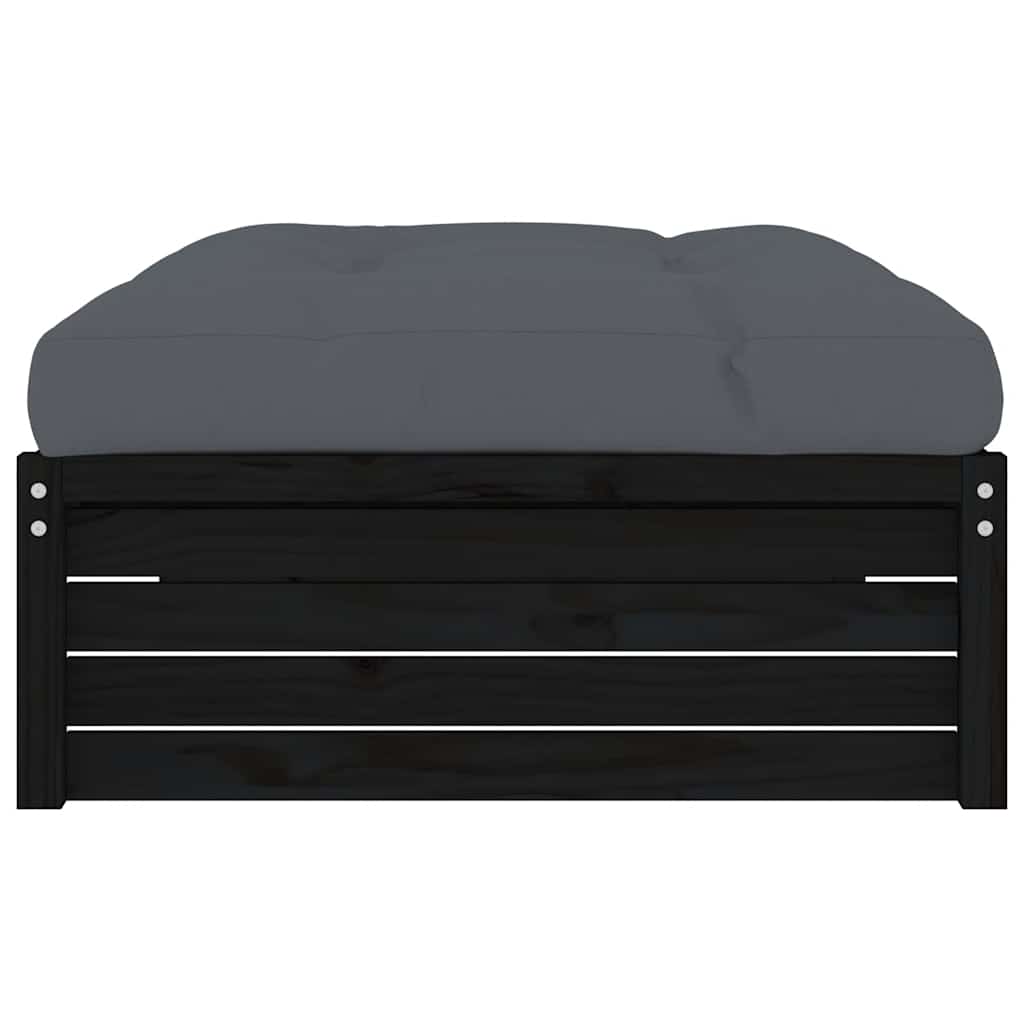 vidaXL Garden Footstool | Black, Anthracite | Solid pine wood | 120x80 cm