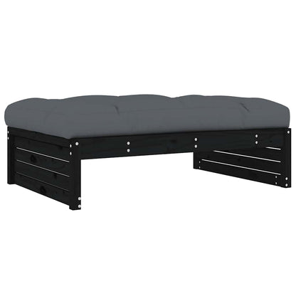 vidaXL Garden Footstool | Black, Anthracite | Solid pine wood | 120x80 cm