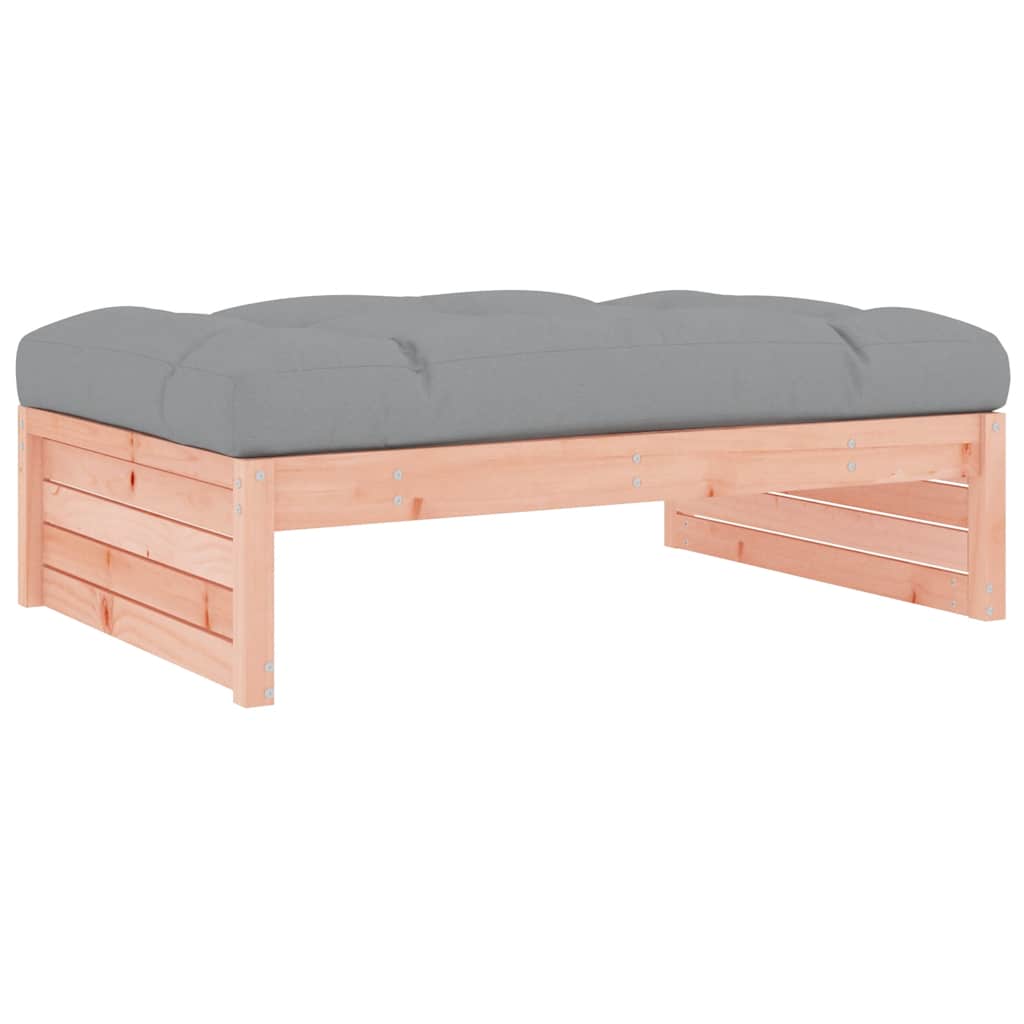 vidaXL Garden Footstool | Grey, Natural Wood