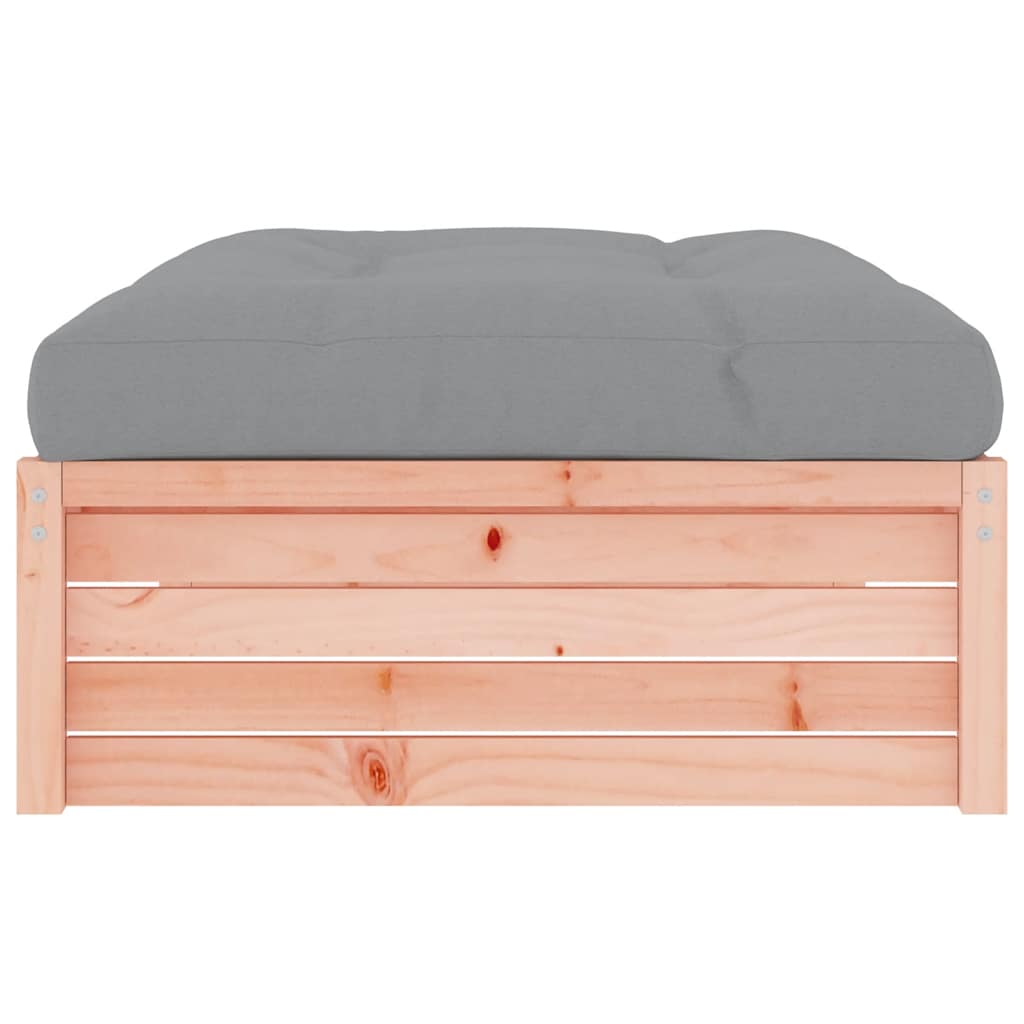 vidaXL Garden Footstool | Grey, Natural Wood