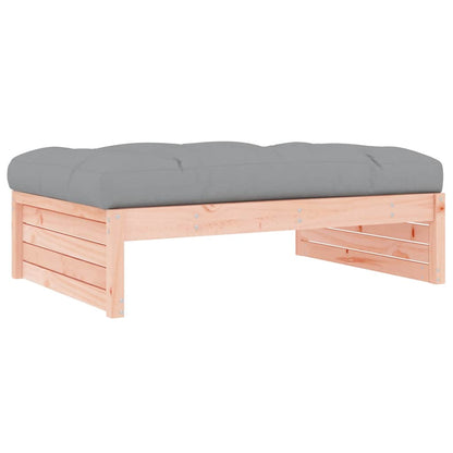 vidaXL Garden Footstool | Grey, Natural Wood