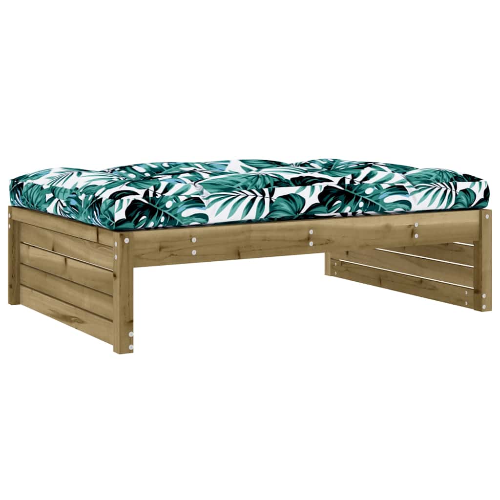 vidaXL Garden Footstool | Brown | Vacuum pressure treated pinewood | Large