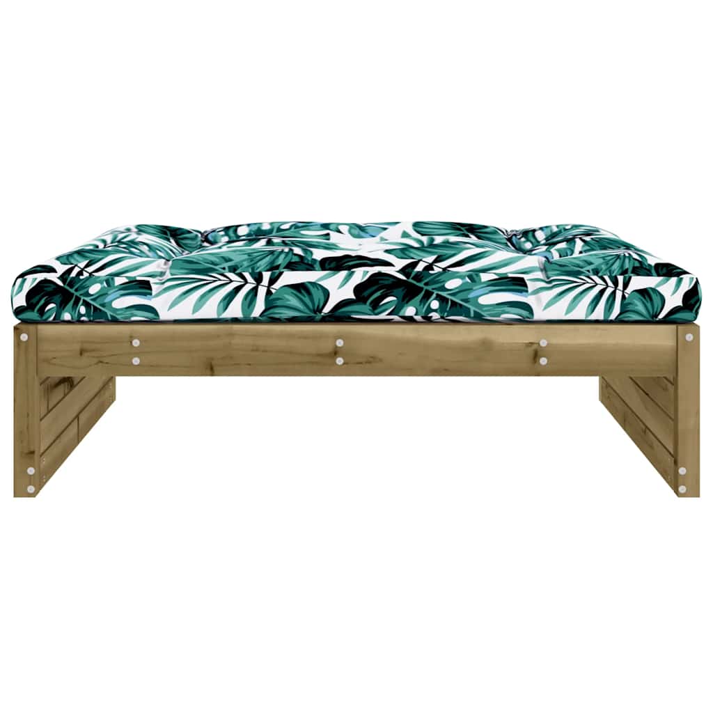 vidaXL Garden Footstool | Brown | Vacuum pressure treated pinewood | Large