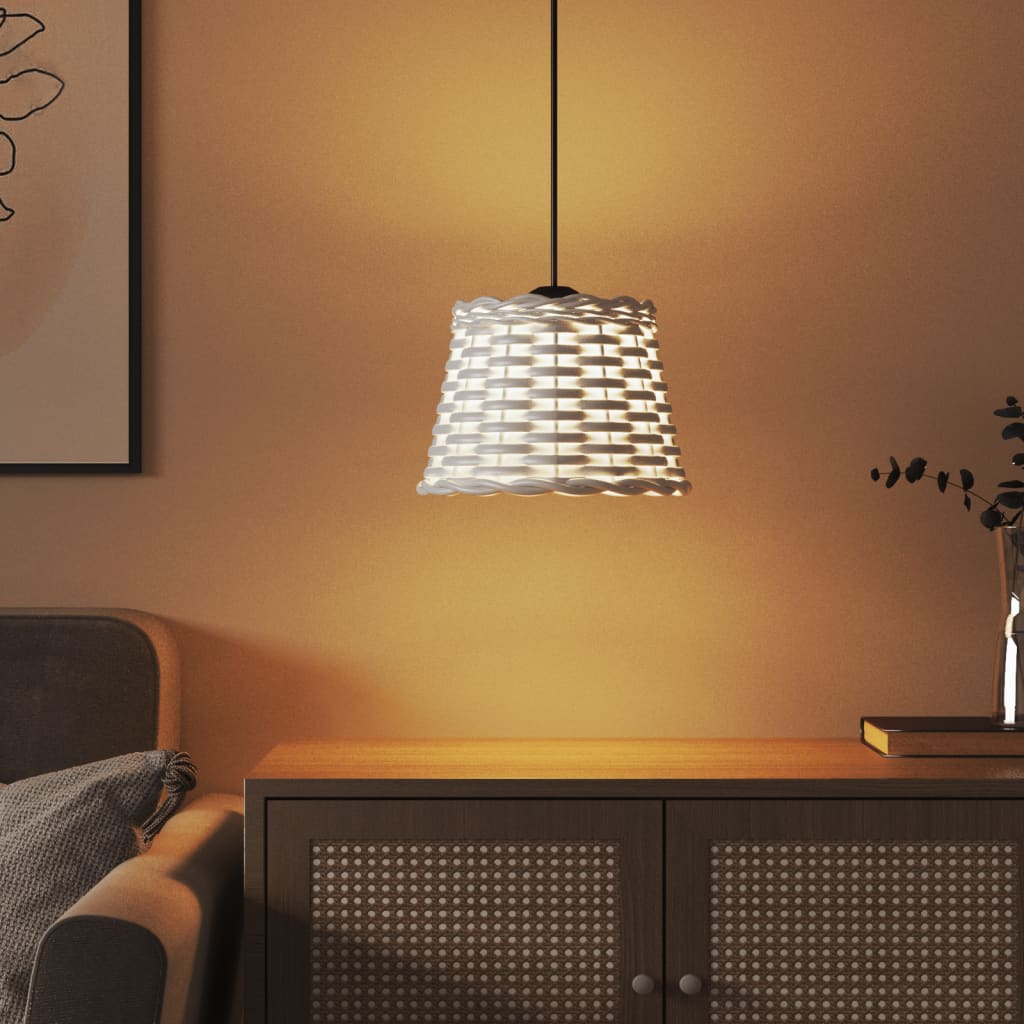 vidaXL Ceiling Lamp Shade White Ø20x15 cm Wicker