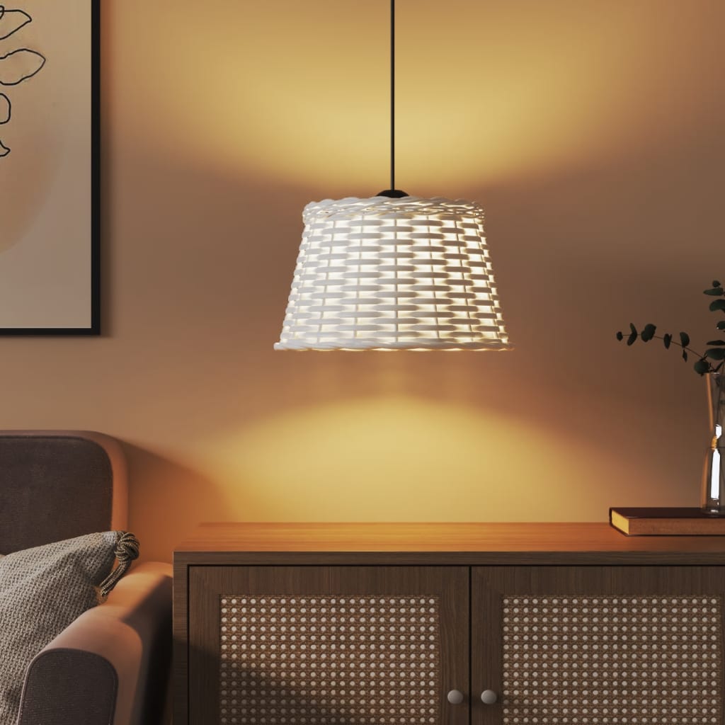 vidaXL Ceiling Lamp Shade White Ø38x23 cm Wicker