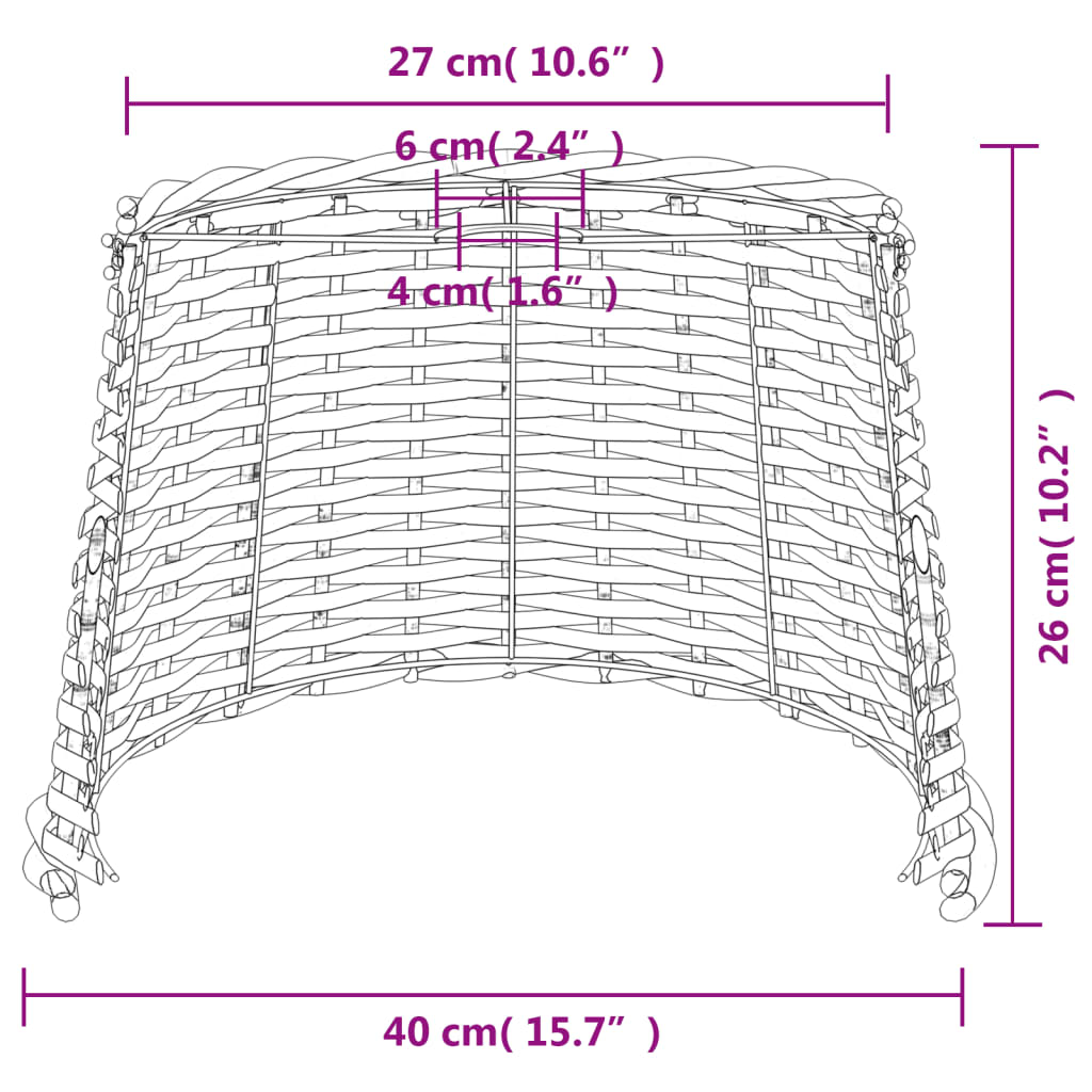 vidaXL Ceiling Lamp Shade White Ø40x26 cm Wicker