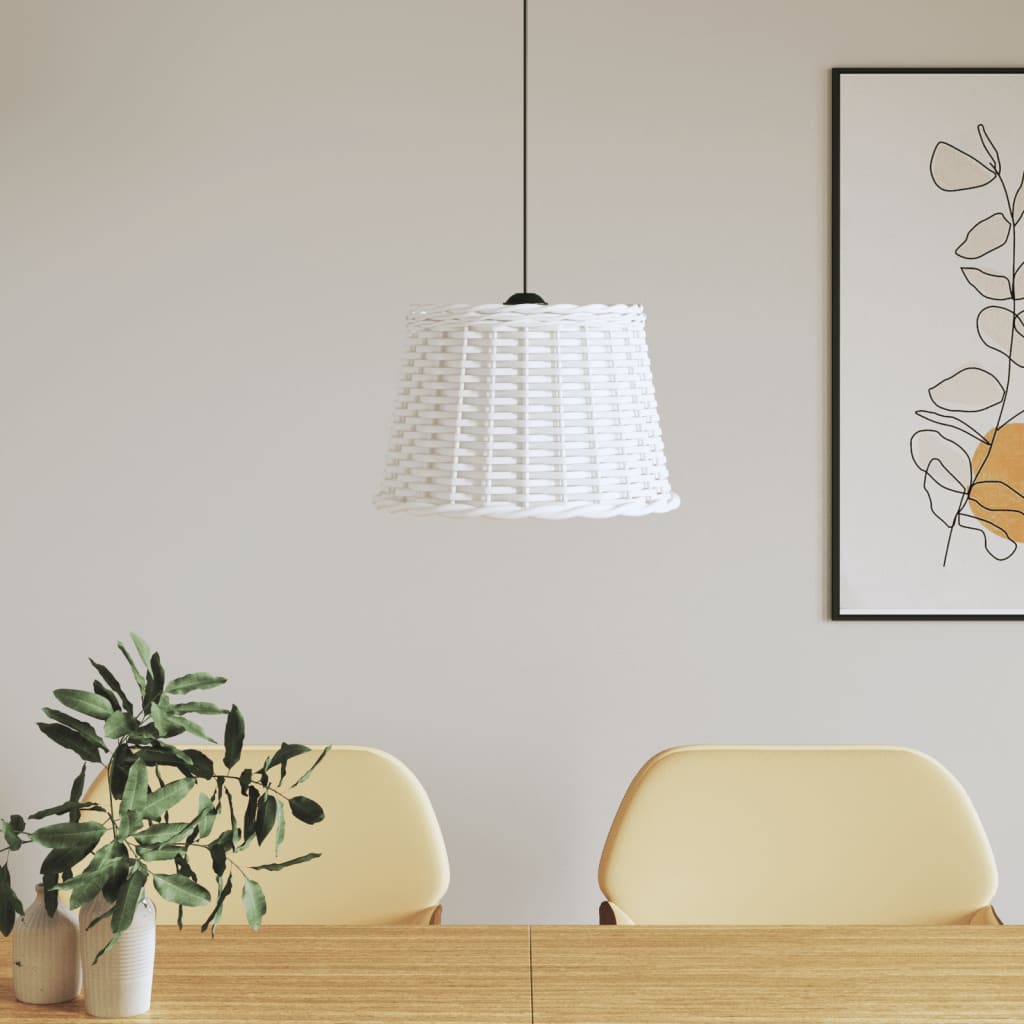 vidaXL Ceiling Lamp Shade White Ø40x26 cm Wicker