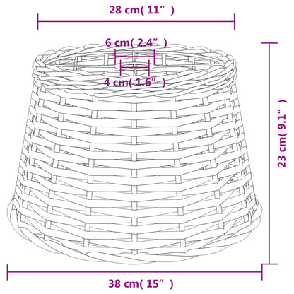vidaXL Ceiling Lamp Shade Brown Ø38x23 cm Wicker