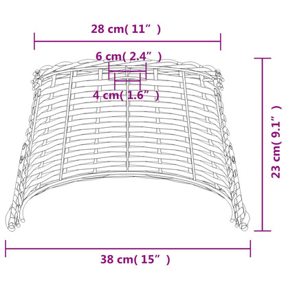 vidaXL Ceiling Lamp Shade Brown Ø38x23 cm Wicker