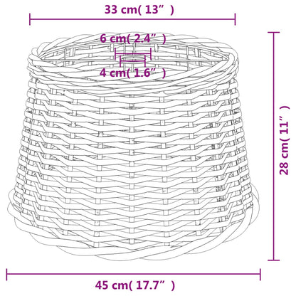 vidaXL Ceiling Lamp Shade Brown Ø45x28 cm Wicker