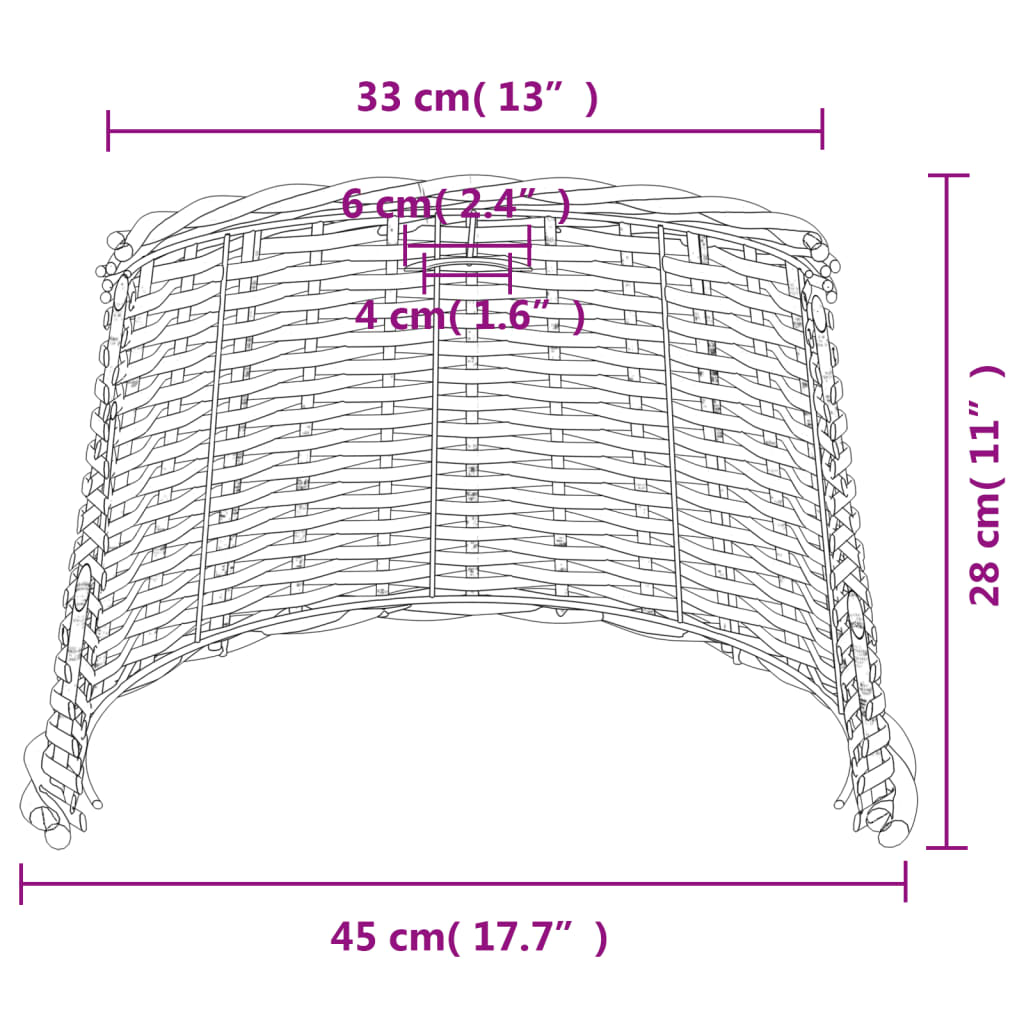 vidaXL Ceiling Lamp Shade Brown Ø45x28 cm Wicker