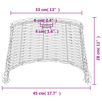 vidaXL Ceiling Lamp Shade Brown Ø45x28 cm Wicker
