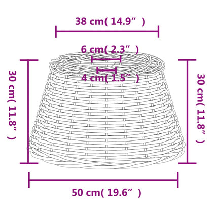 vidaXL Ceiling Lamp Shade Brown Ø50x30 cm Wicker