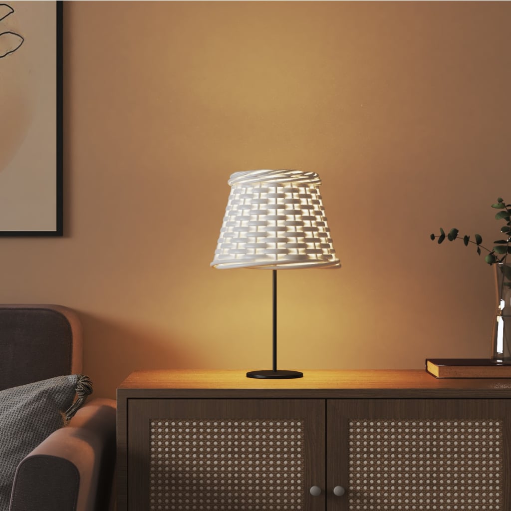 vidaXL Lamp Shade White Ø15x12 cm Wicker