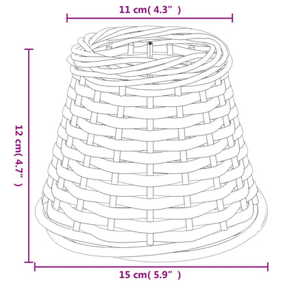 vidaXL Lamp Shade White Ø15x12 cm Wicker
