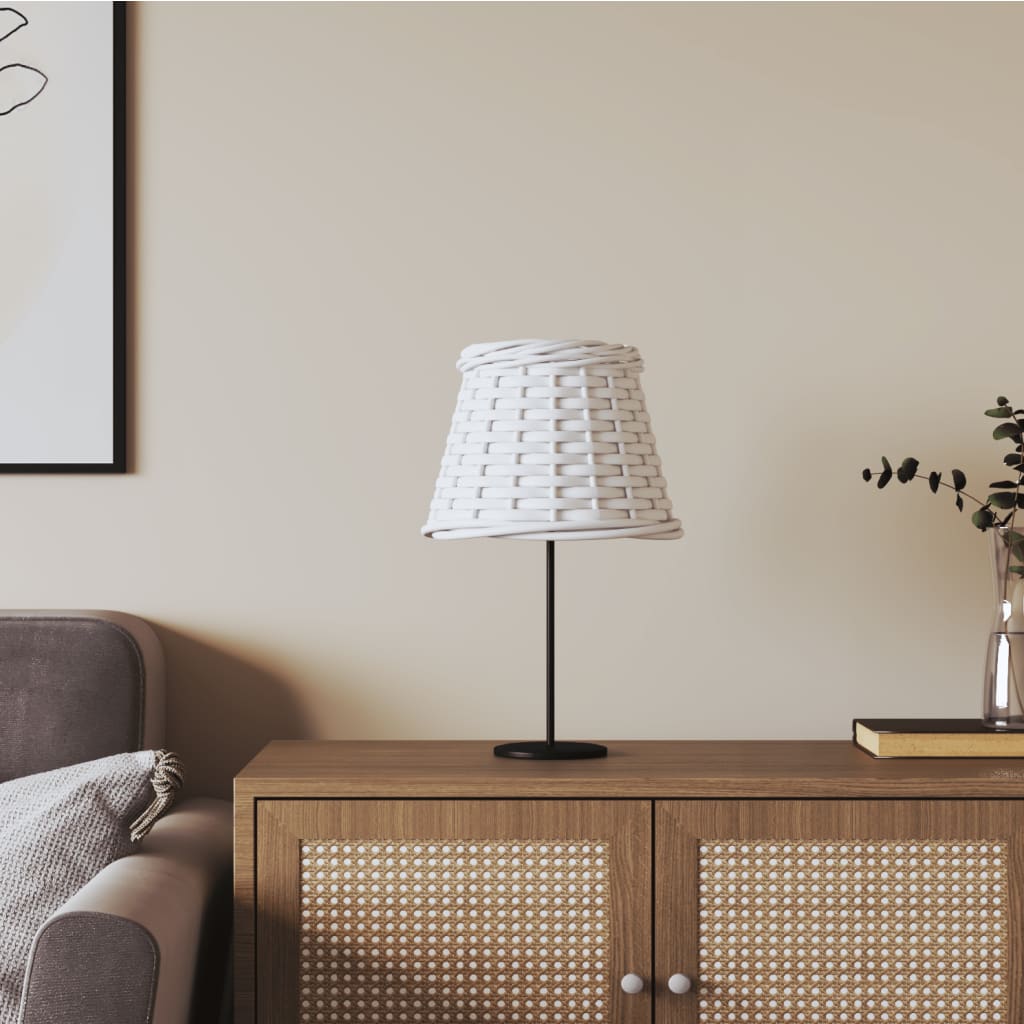 vidaXL Lamp Shade White Ø15x12 cm Wicker