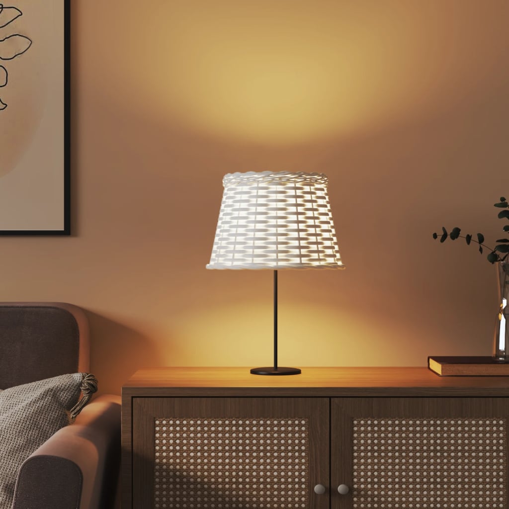 vidaXL Lamp Shade White Ø25x17 cm Wicker