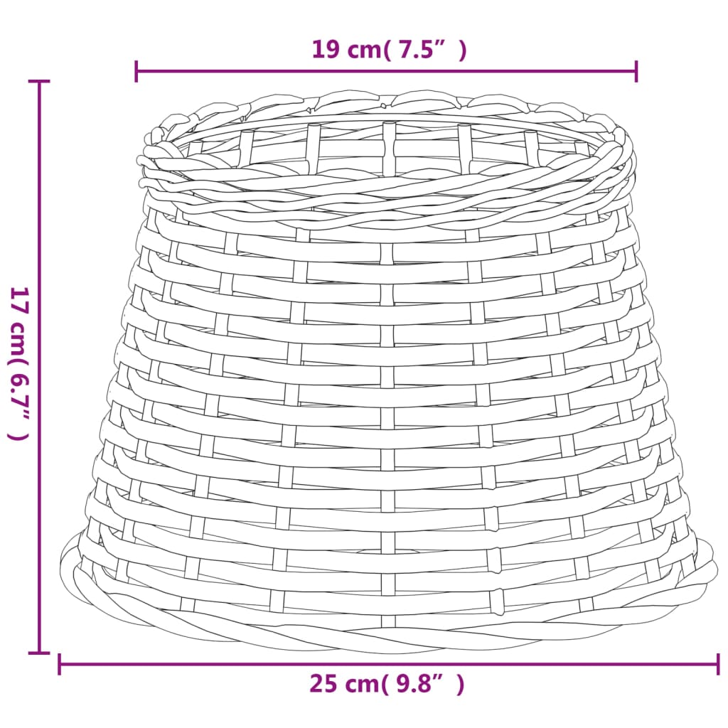 vidaXL Lamp Shade White Ø25x17 cm Wicker