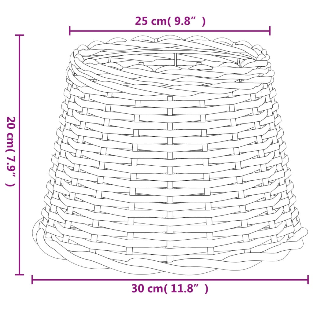 vidaXL Lamp Shade White Ø30x20 cm Wicker