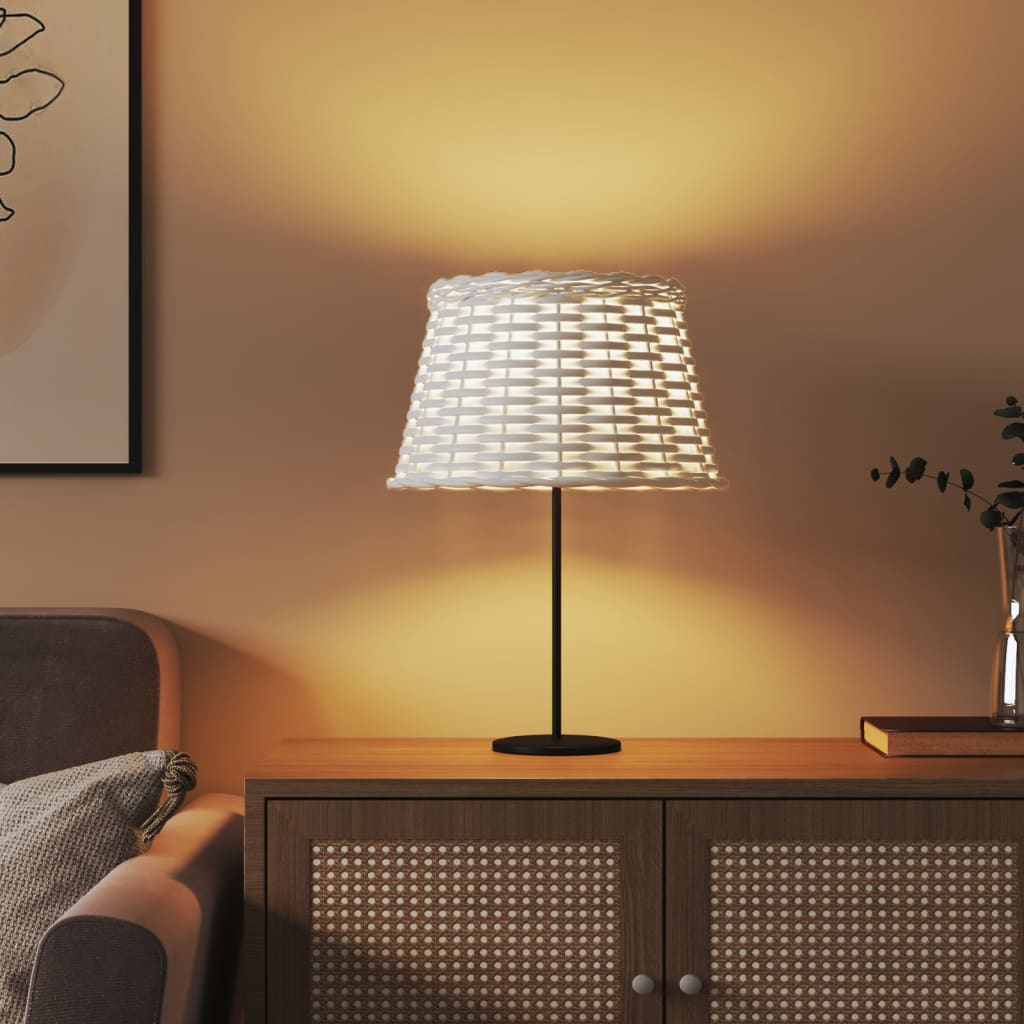 vidaXL Lamp Shade White Ø38x23 cm Wicker