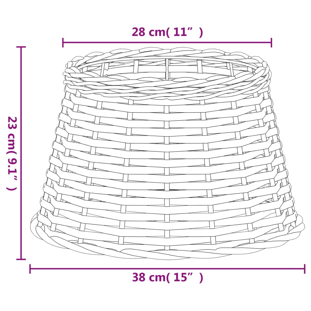 vidaXL Lamp Shade White Ø38x23 cm Wicker