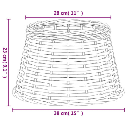 vidaXL Lamp Shade White Ø38x23 cm Wicker