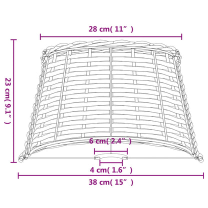 vidaXL Lamp Shade White Ø38x23 cm Wicker