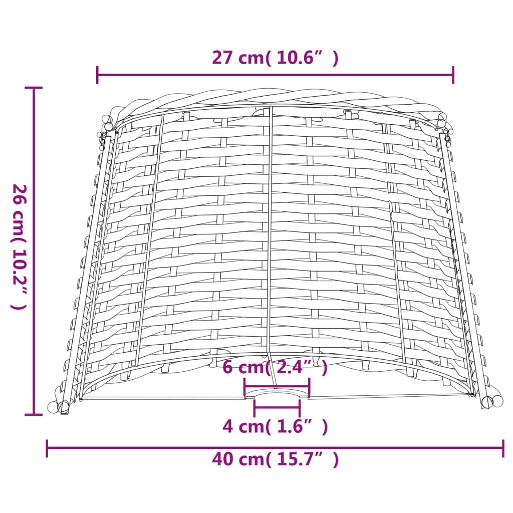 vidaXL Lamp Shade White Ø40x26 cm Wicker
