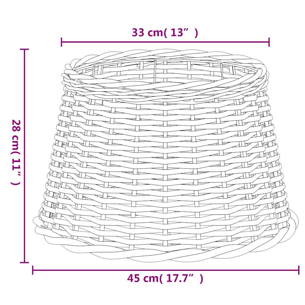 vidaXL Lamp Shade White Ø45x28 cm Wicker