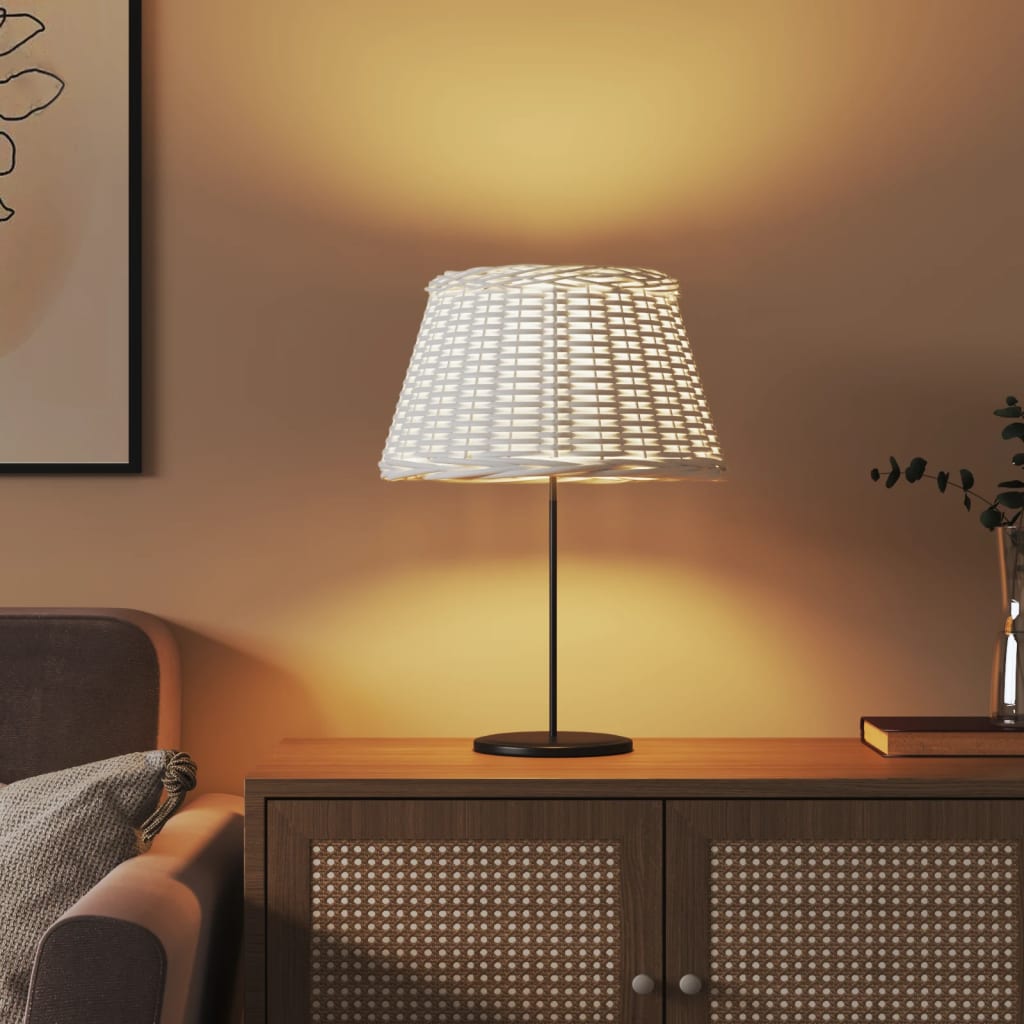 vidaXL Lamp Shade White Ø50x30 cm Wicker