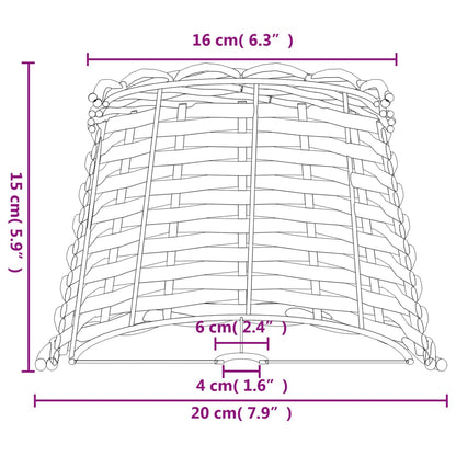 vidaXL Lamp Shade Brown Ø20x15 cm Wicker